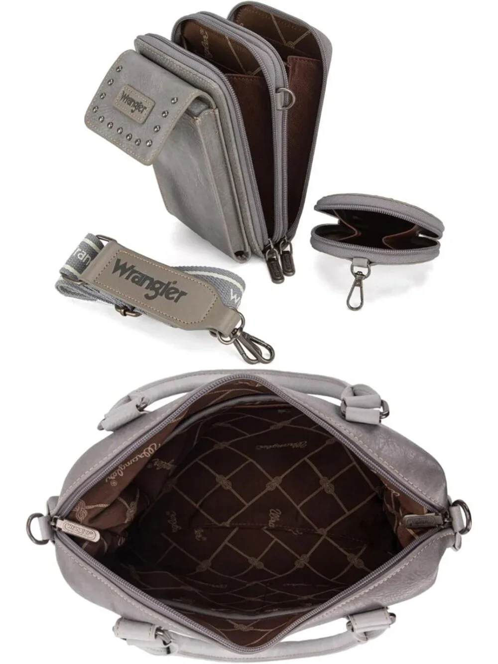 Stylish 3-Piece Women's Doctor Bag Set - Top-Handle Satchel, Cell Phone Bag